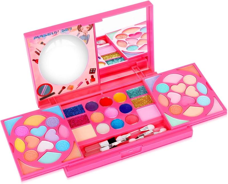 Kids christmas Makeup Kit for Girl, Washable Real Safe & Non-Toxic Little Girl Makeup Set, Pretend Play Princess Toys for 3-6 Year Old Kids Girl Toys