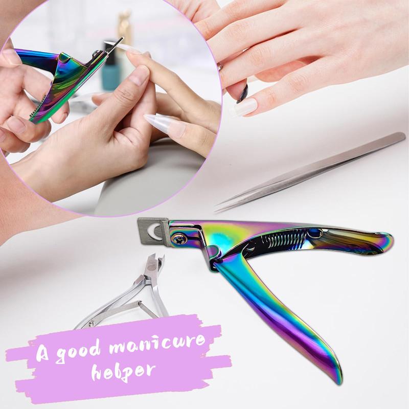 Stunning Acrylic Nail Cutter with Magnet Sizer & Length Measurement! This Adjustable Stainless Nail Trimmer is perfect for Salon Nail Art and Professional Manicures. It's Precise enough to handle even Nail fungus issues. Available in a Rainbow color.