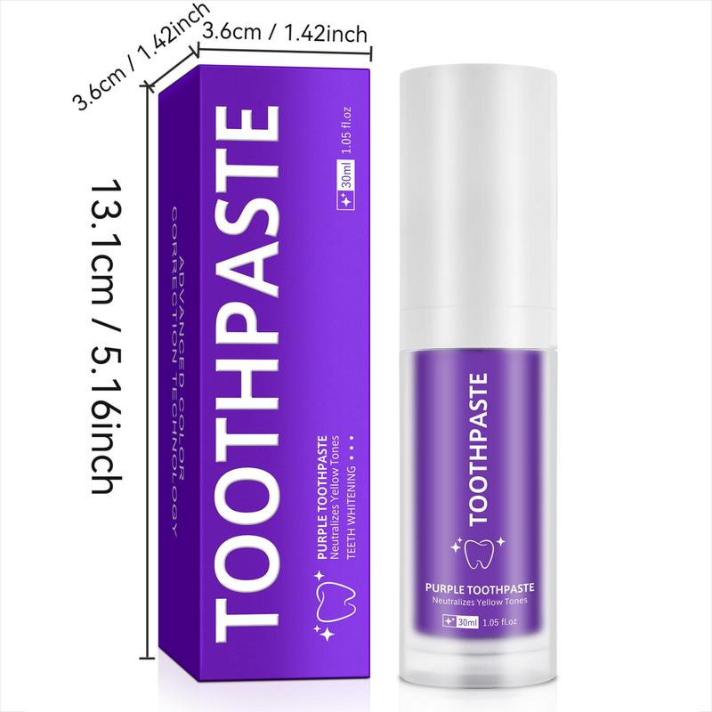 Purple Toothpaste, 2 Counts Teeth Brightening & Stain Removal Toothpaste, Oral Care Toothpaste for a Brighter Smile