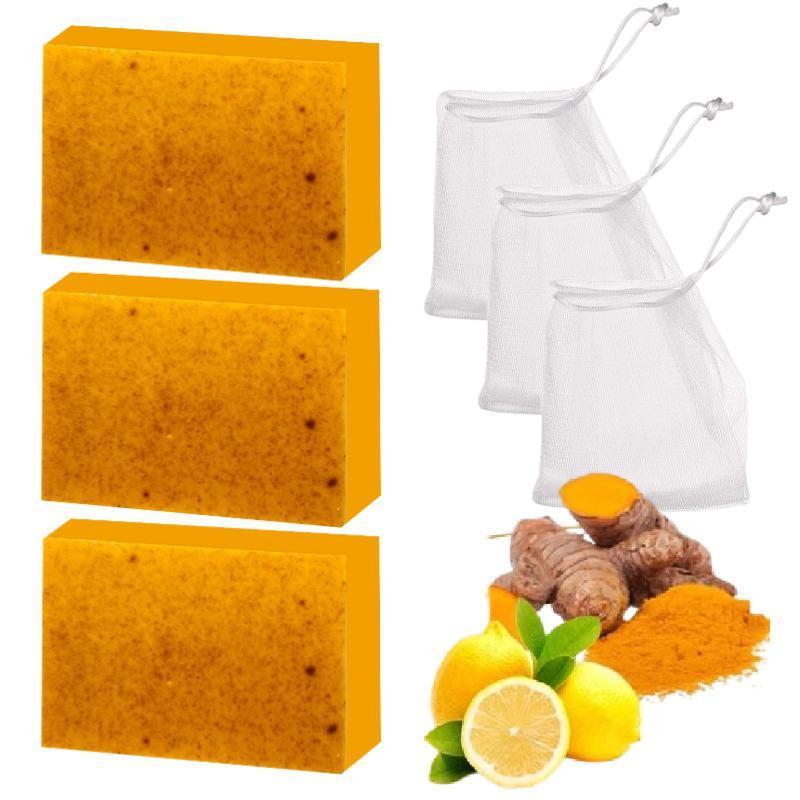 Honey Glow Lemon Turmeric & Kojic Acid Brightening Soap, Dark Spot Remover