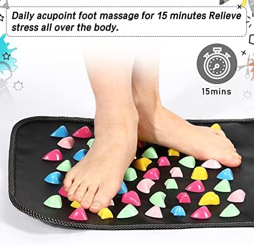 Foot Massage Mat Reflexology Walk Stone Road Foot Massage Acupoint Mat for Acupressure Relaxes  Body Care Massager Christmas Gift