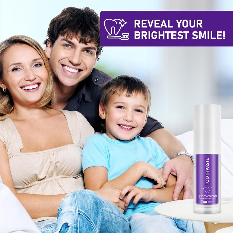 Purple Toothpaste, 2 Counts Teeth Brightening & Stain Removal Toothpaste, Oral Care Toothpaste for a Brighter Smile