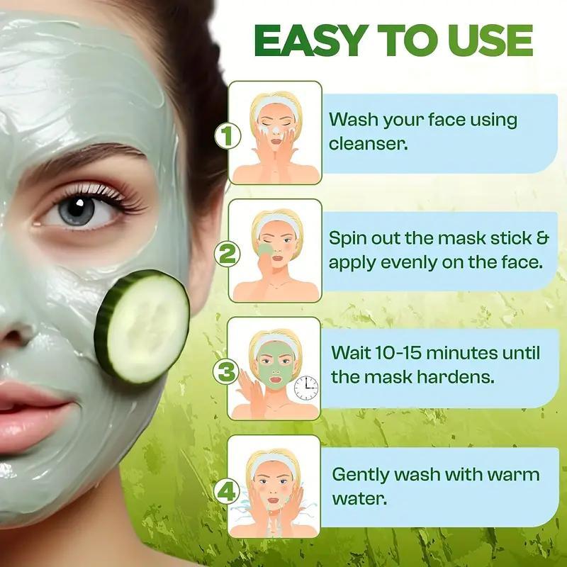 Green Tea Facial Mask Stick, Summer Moisturizing Face Mask Balm, Hydrating Face Mask Stick for Women & Men