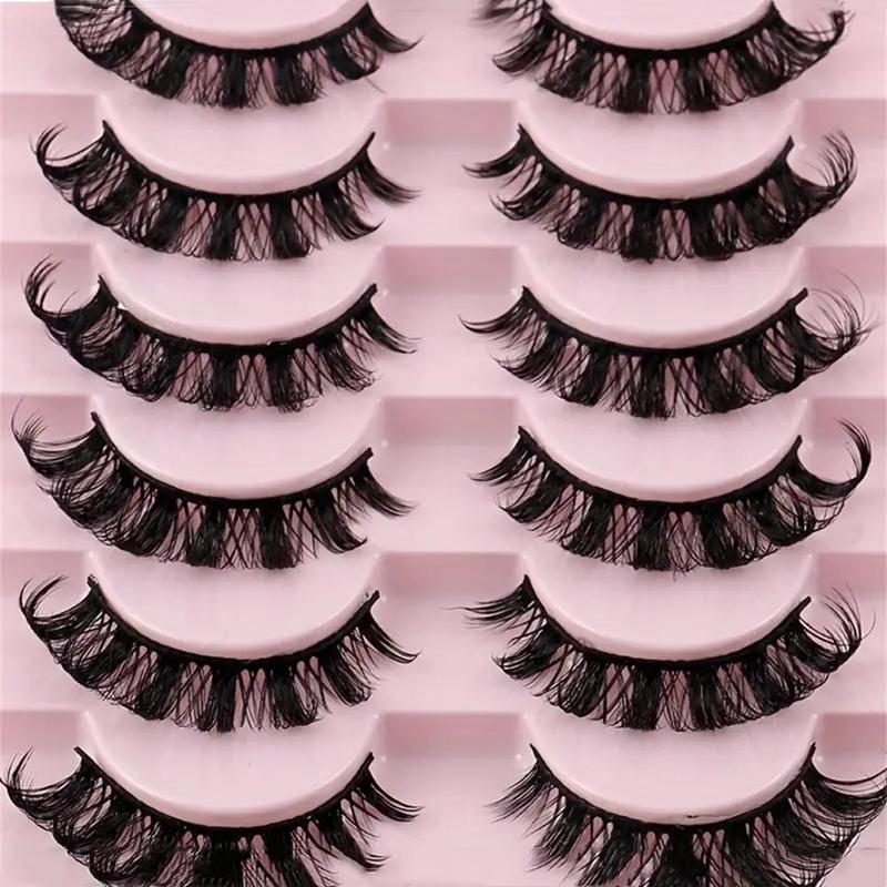 Fluffy False Eyelashes, 10 Pairs Natural Look Eyelash Extensions, Self Grafting Curl Eyelashes, Eyelash Extensions Kit, Eye Makeup Enhancement False Eyelashes for Women & Girls, Makeup Products