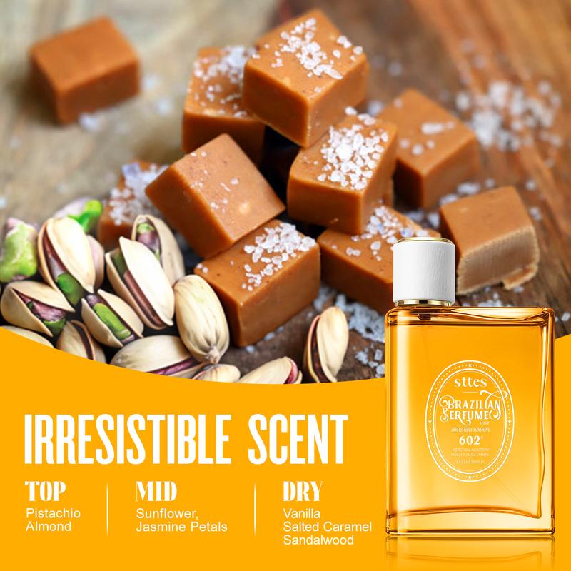 Sttes brazilian Perfume 602#（Irresistible Sunshine） - Eau De Perfume 100ml (3.4fl Oz)  vanilla Gourmet tune (Caramel vanilla flavor)