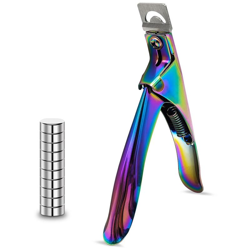 Stunning Acrylic Nail Cutter with Magnet Sizer & Length Measurement! This Adjustable Stainless Nail Trimmer is perfect for Salon Nail Art and Professional Manicures. It's Precise enough to handle even Nail fungus issues. Available in a Rainbow color.