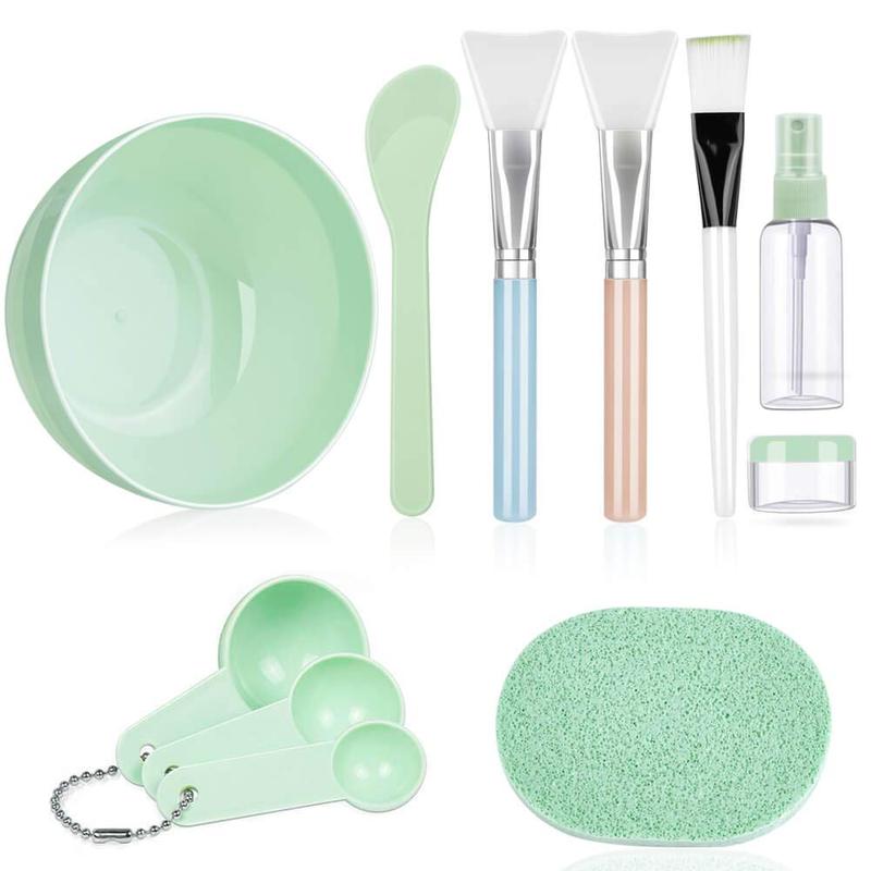 DIY Facemask Mixing Tool Kit with Mixing Bowl Set, 11 Pcs Including Spatula, Brush, Spray Bottle, Puff Soaking Bottle,and Gauges for Skincare Comfort