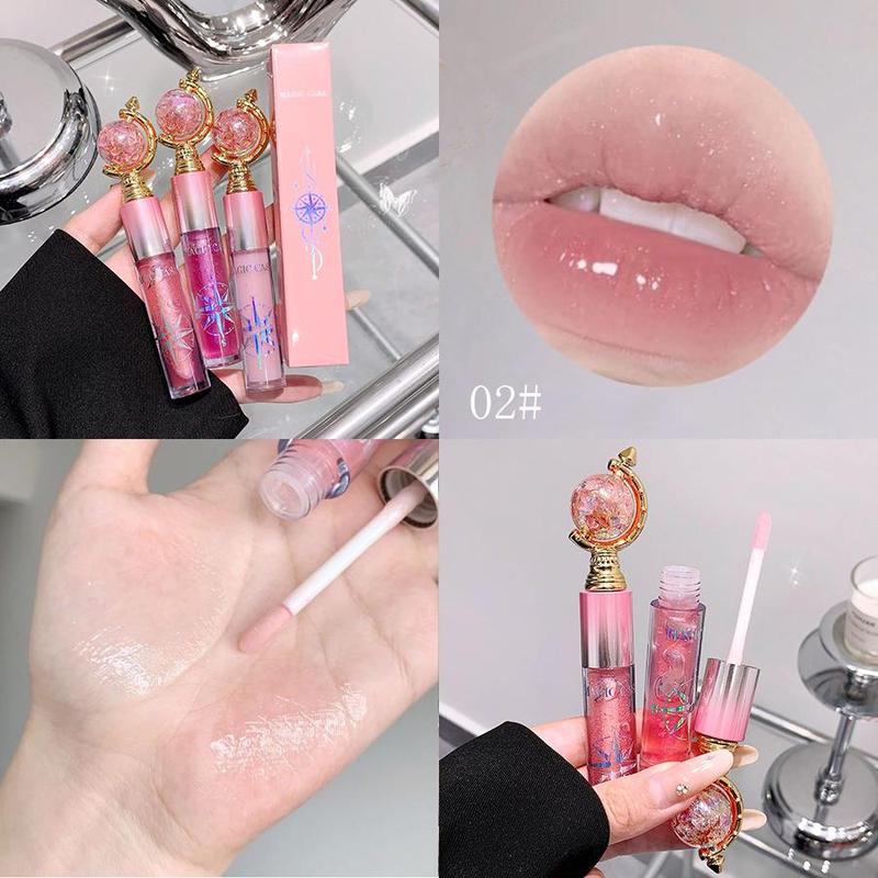 Long Lasting Lip Gloss, 1 Count Moisturizing Lip Glaze, Glossy Lip Glaze Stick, Plumping Lip Oil Lip Stick for Girls & Women, Christmas Gift