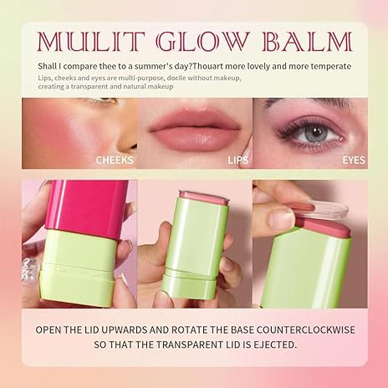 Multi-use makeup blush stick, multipurpose blush stick for eye, cheek and lip color Daily Cosmetic Silky Compact Cream Facial Blusher