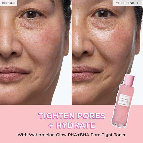 Glow Recipe PHA + BHA Face Toner - Pore Minimizer & Facial Exfoliator. Tightening & Hydrating Skincare with Hyaluronic Acid & Watermelon.