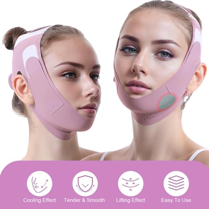 V Line Lifting Mask Face Strap Double Chin Reducer, Comfort Graphene Face Skincare Lifting Belt for Women and Men, Adjustable V Shaped Facial Exerciser, Beauty & Personal Care, Skincare Tools, Face Sculpting Tool, New Year Gift, Christmas Gift