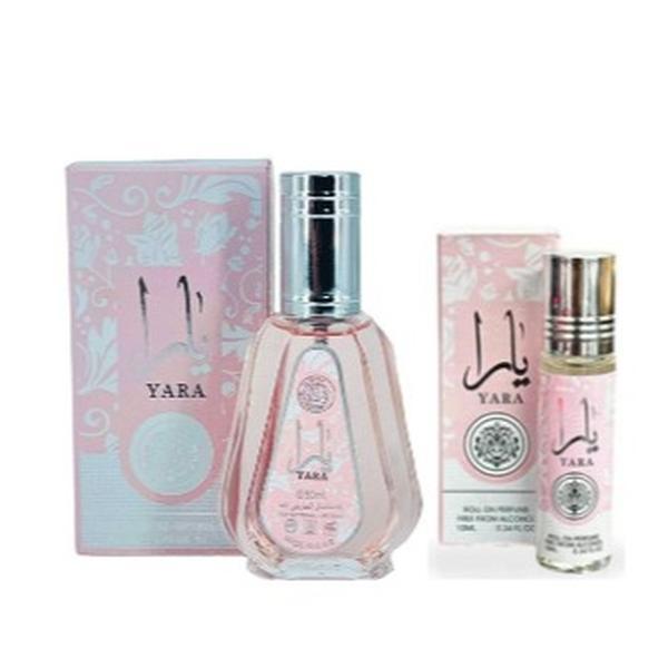 YARA PERFUME(50ml) & YARA ROLL ON OIL (women) by ARD AL ZAFAARAN 2 Piece Set (50 ml yara spray perfume + 10ml oil fragrance ) LIMITED EDITION Scented Scent