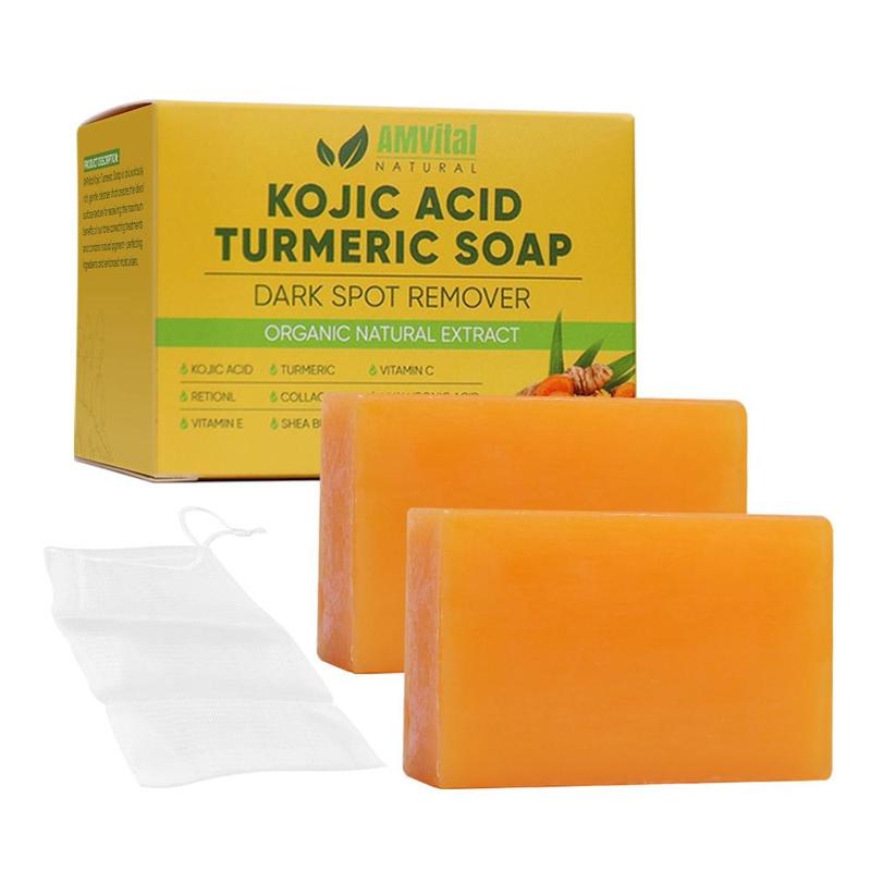 AMVital Turmeric Kojic Acid Moisturizing Soap, Retinol, Collagen,Hyaluronic Acid, Shea Butter  Brightening Kojic Hydrating Moisture Hydrating Moisture