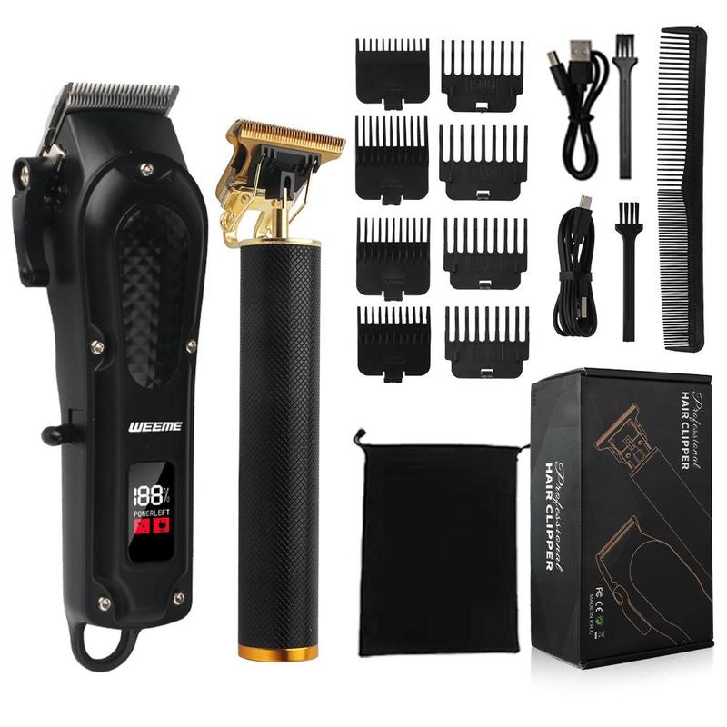 Professional Hair Clippers, 1 Set Hair Clipper with 8 Limit Combs, Hair Trimmer Kit, Men's Haircut Tools, Clippers for Men, Gifts for Boyfriend, Haircut Clippers Kits for Barbers