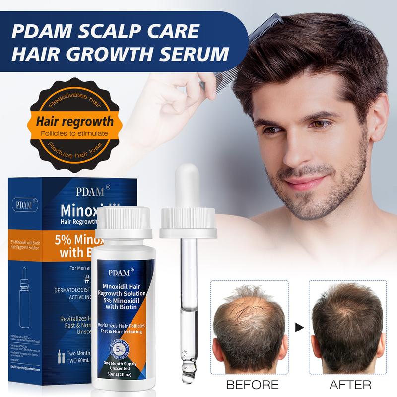 PDAM 5% Minoxidil Hair Growth for Men and Women,Minoxidil For Hair Regrowth Treatment for Thinning and Hair Loss,Topical Minoxidil Liquid Extra Strength Hair Growth Products,Stronger Thicker Longer Hair Fuller Keeps Growing Confidence