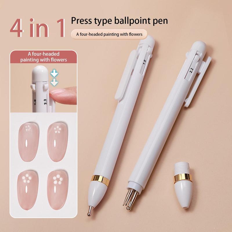 4 in 1 Nail Dotting Pen, 1 Count Nail Art Dotting Tools, Nail Art Tip Dot Paint Manicure Kit, Stylus for Watercolor Paper, Tracing Paper