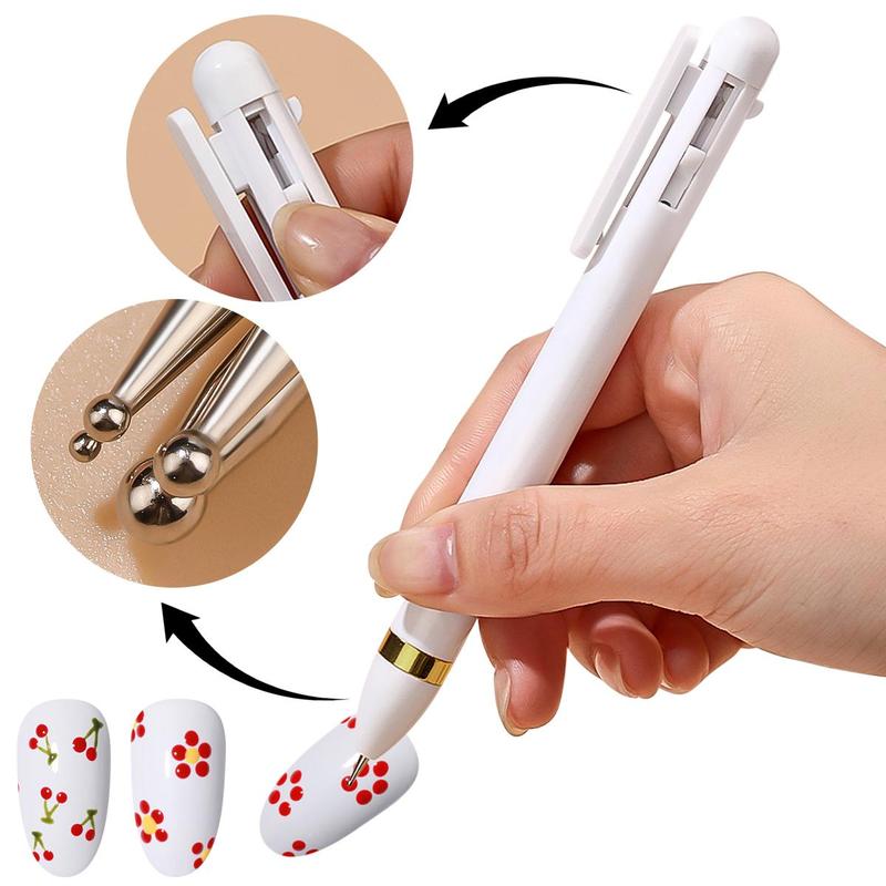 4 in 1 Nail Dotting Pen, 1 Count Nail Art Dotting Tools, Nail Art Tip Dot Paint Manicure Kit, Stylus for Watercolor Paper, Tracing Paper