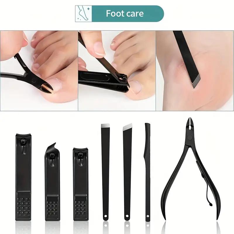 24 pieces 18 pieces 16 pieces 12 pieces 10 pieces nail clipper set, black stainless steel nail clippers, nail tools, nail clippers set, complete set