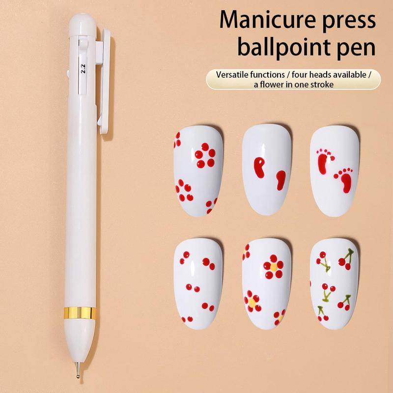 4 in 1 Nail Dotting Pen, 1 Count Nail Art Dotting Tools, Nail Art Tip Dot Paint Manicure Kit, Stylus for Watercolor Paper, Tracing Paper