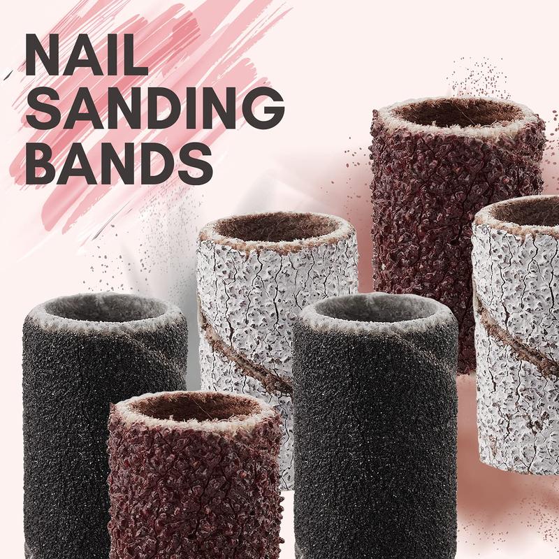 Makartt 300Pcs Sanding Bands Set: Includes #80, #150, #240 grits in Zebra brown Manicure Nail