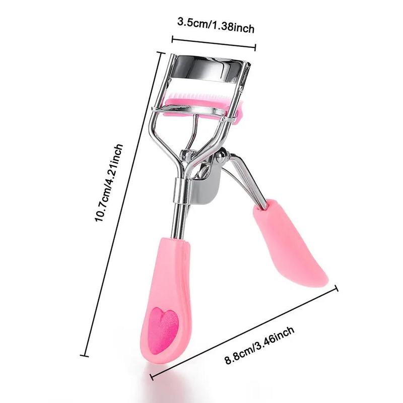 Reusable Eyelash Curler Set, 1 Count Eyelash Curler with 2 Counts Pad, Professional Eyelash Beauty Makeup Cosmetic Tools for Women