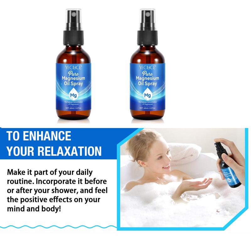 Magnesium Oil Sleep Cream & Spray Set, Moisturizing and Relaxing Body Care, Body Care Kit for Improving Sleep & Reducing Stress