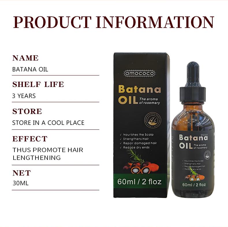 Amococo Rosemary & Batana Oil -Blended with Jojoba & Argan Oil-100% Organic Essential Oil forHair Haircare Daily Repairing Restore Moisture Vitamins