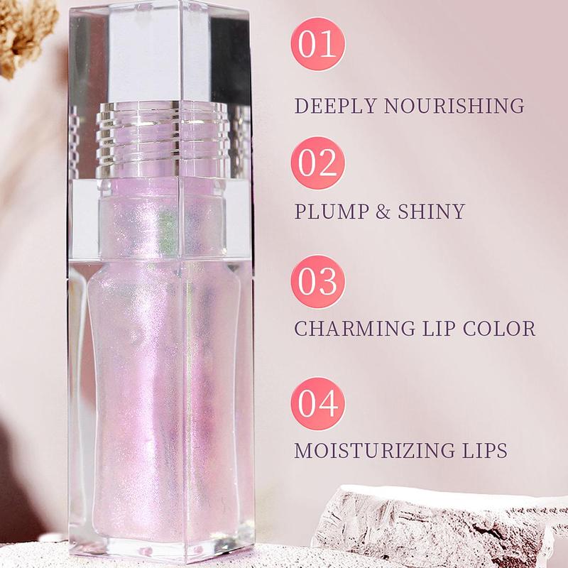 Juicy Temperature Color Changing Lip Oil, Long Lasting Moisturizing Tinted Lip Gloss, Glitter Glossy Lip Glaze Stick, Plumping Lip Oil, Hydrating Liquid Lipstick for All Occasions Makeup,  Lip Tint