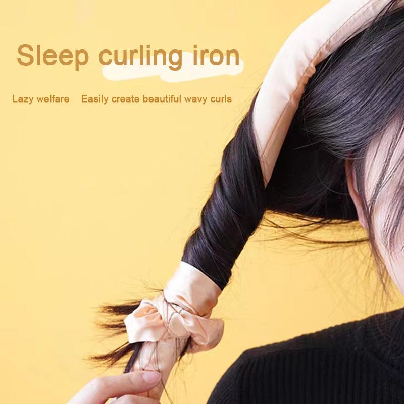 Hair Curling Sponge Rod with Silk Headbands and Hair Claw, 4 Counts Summer Heatless Curling Rod, Effortless Hair Rolling Stick, Natural Curl Hair Styling Tools for School Hairstyles, Curled Hair Rollers To Sleep in Overnight, Christmas, Christmas Gift