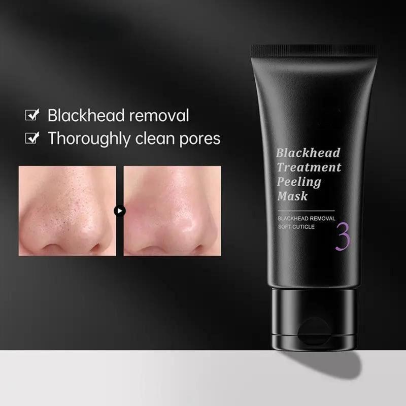 Bamboo Charcoal Facial Mask for Blackheads - 50g Black Dot Remover for Nose and Face, Anti-Acne Pimple Treatment, Deep Cleansing Skin Care