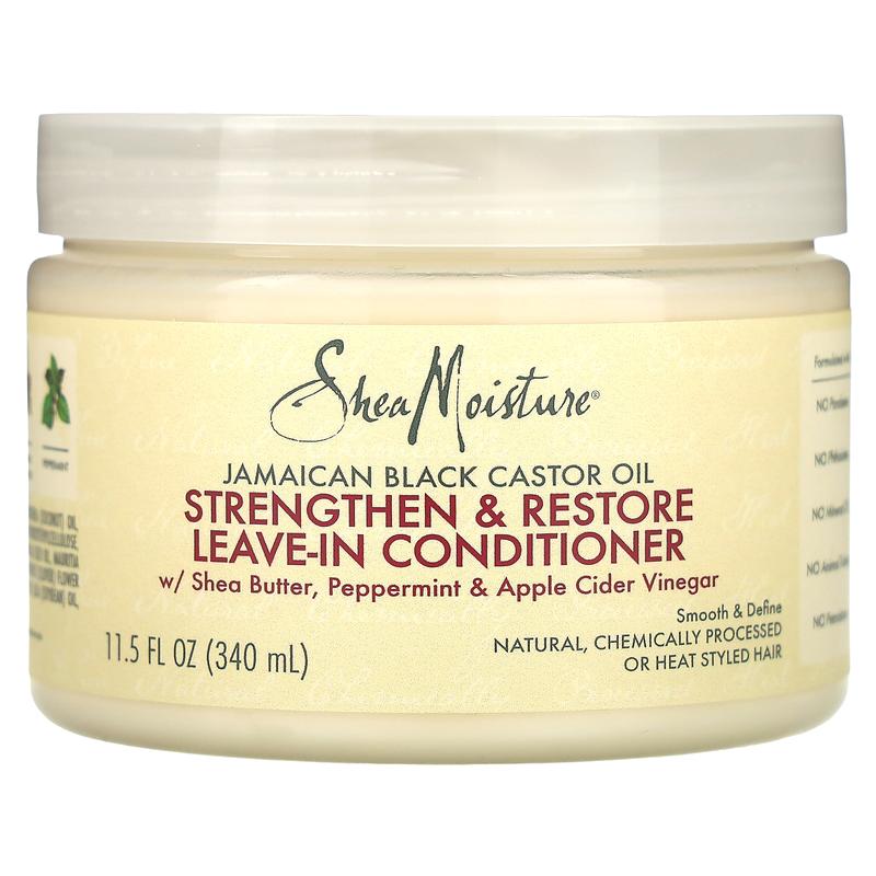 SheaMoisture Jamaican Black Castor Oil, Strengthen & Restore Leave-In Conditioner, 11.5 fl oz (340 ml)