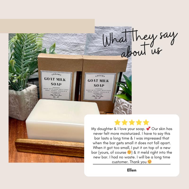 Handmade Vanilla Creamy Goat Milk Bar Soap Nourish Your Skin Naturally Body Care Body Wash Natural Fragrance Scented Jojoba Nourishing Cleansing Cleanser