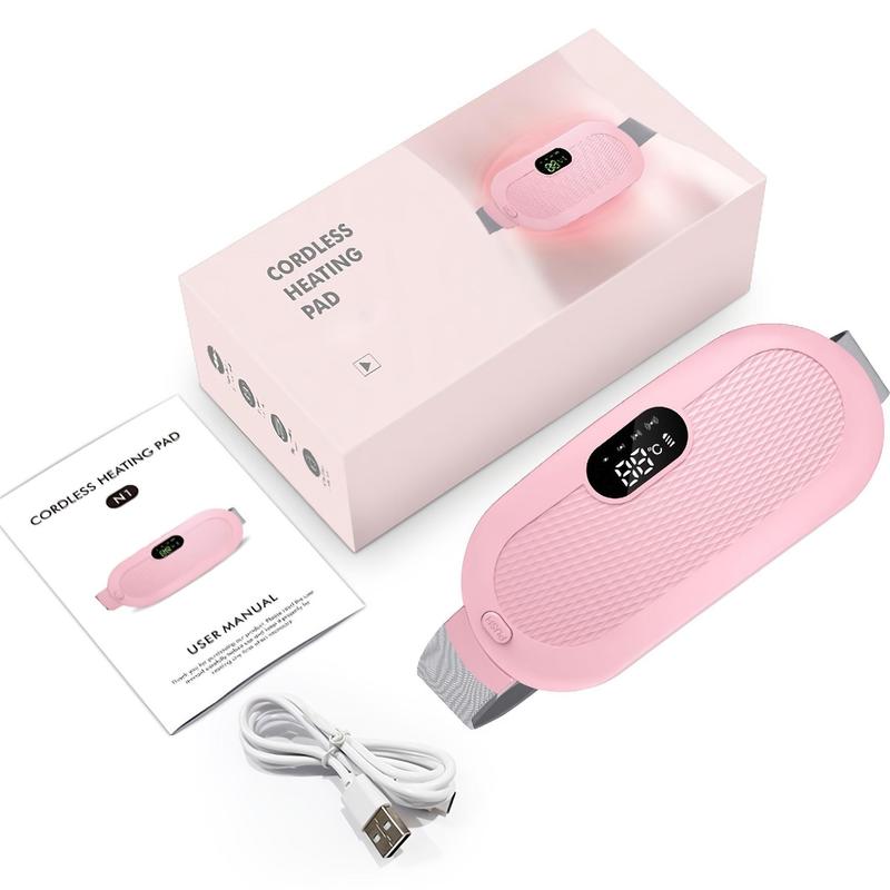 Portable Cordless Heating Pad, Electric Waist Belt Device, Multi-speed Adjustable Abdominal Heating Massager