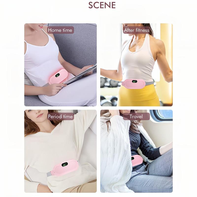 Portable Cordless Heating Pad, Electric Waist Belt Device, Multi-speed Adjustable Abdominal Heating Massager