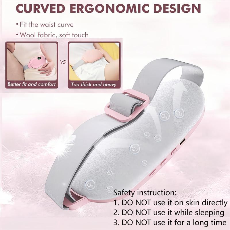 Portable Cordless Heating Pad, Electric Waist Belt Device, Multi-speed Adjustable Abdominal Heating Massager