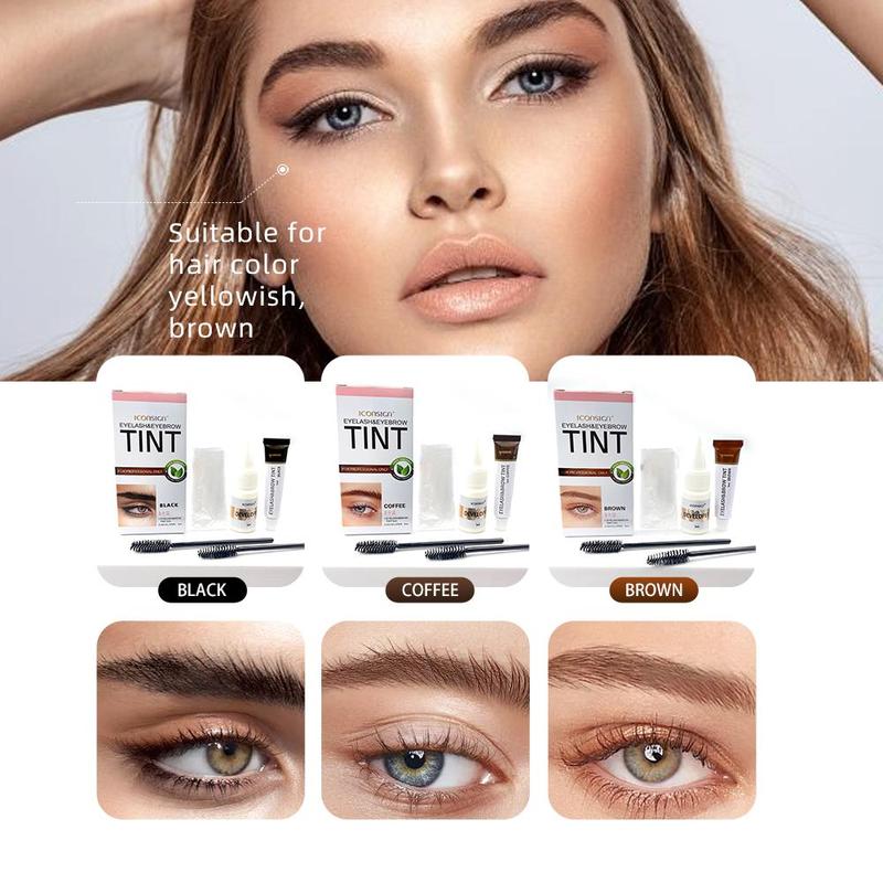 Easy Coloring Eyebrow Tinted Cream Kit, 1 Set Long-lasting Eyebrow Cream with Eyebrow Brush, Universal Eyebrow Tinting Kit, Eye Brow Dye Eyebrow Makeup Kit