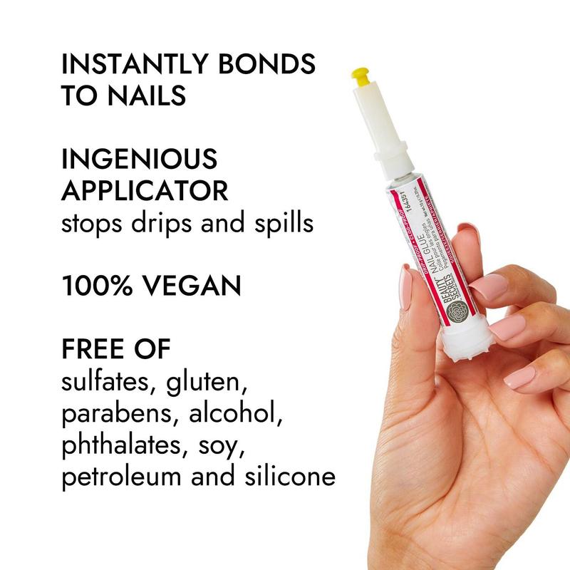 Beauty Secrets Drip & Clog Proof Nail Glue – Easy to Use, Mess-Free, Long Lasting and Mess-Free