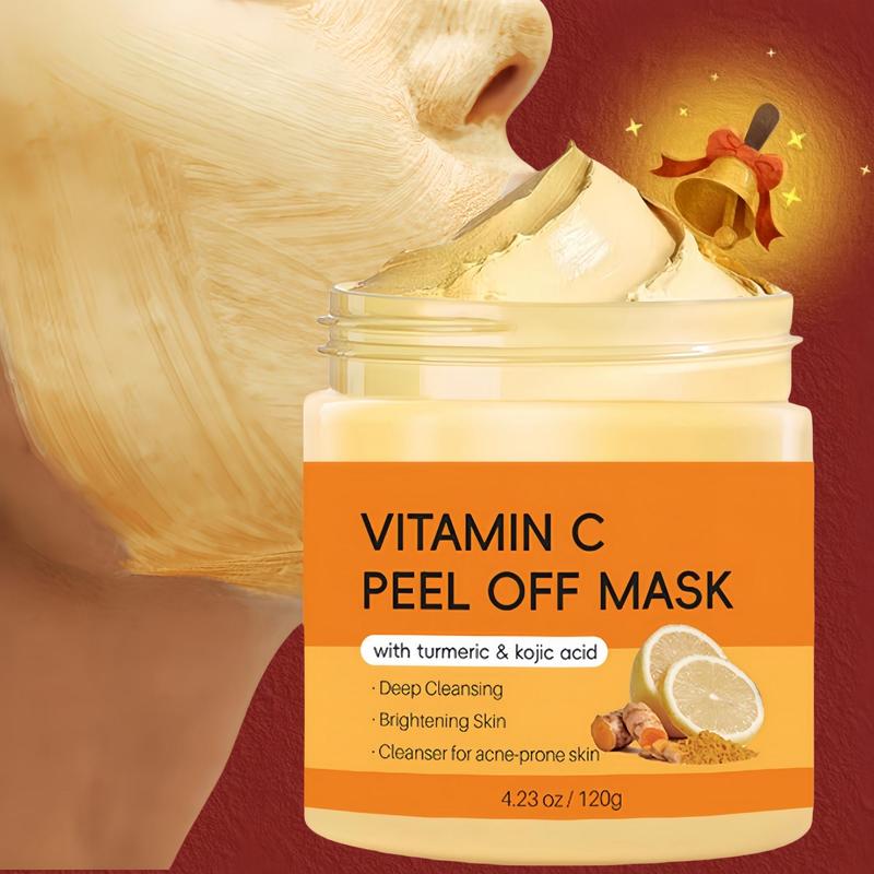 Vitamin C Face Mask With Turmeric& Kojic Acid For Dark Spots, Deep Cleaning Skin Facial Mask For Controlling Oil And Refining Pores For Women & Men, Skincare Products, Skincare Set