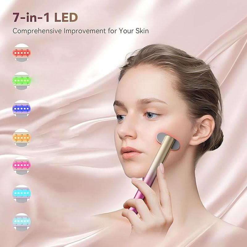 LED Beauty Wand, 7 Color LED Facial Massager, Face & Eye Skincare Equipment, Personal Care Appliances for Women & Girls