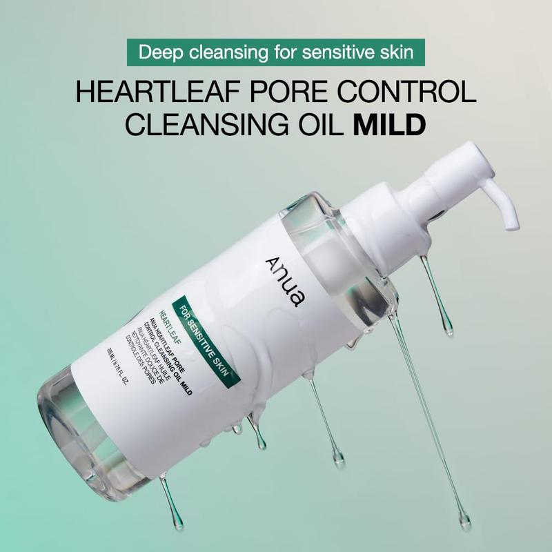 Anua - Heartleaf Pore Cleansing Oil Mild (200ml) Lightweight Makeup Remover, Facial Oil Cleanser, Fragrance Free, Gentle Moisturizer, Hydrating