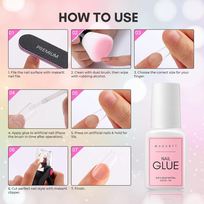 [EXTRA STRONG] Super Strong Nail Glue for Press On Nails, Beginner friendly,Acrylic Nails,Nail Tips, Fake Nails, Salon Quality Brush On Nail Glue Easy Application Durable & Long-Lasting Makartt Glue False Nails sallys nail glue Nail Art glue for Cosmetic