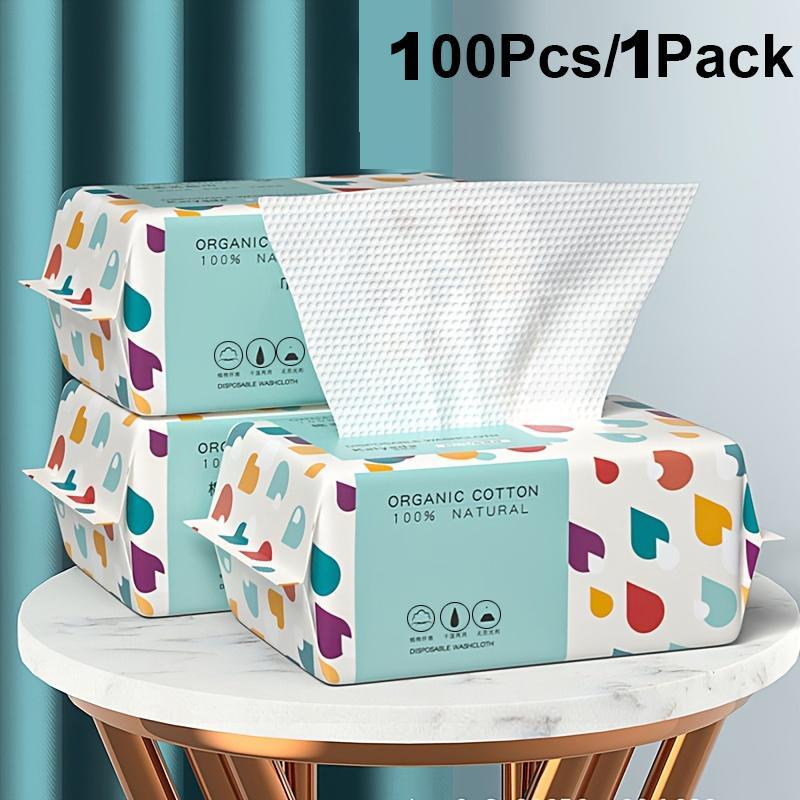 Disposable Face Towel, 100pcs pack Soft Multi-purpose Makeup Remover Disposable Face Towel, Disposable Face Cleaning Towel for Home Outdoor Travel