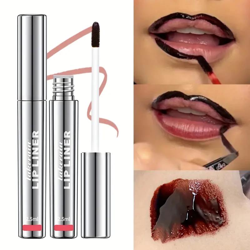 Peel Off Lip Liner -  Waterproof Matte Tattoo - Long-Lasting, Peel-Off Lip Gloss in 4 Colors | Sexy Red & Brown Shades for All Skin Types