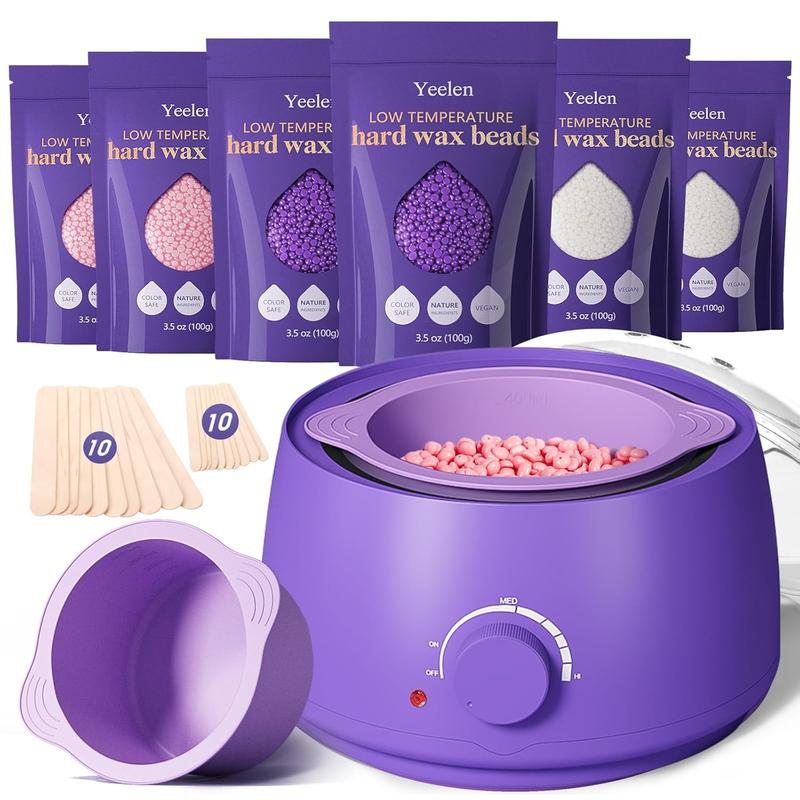 Home Bikini Waxing Kit for Women: for  Lip   Brazilian   Wax Kit for Hair Removal All  Types - with 6 Packs Wax Beads Wax Warmer Kit  Pot