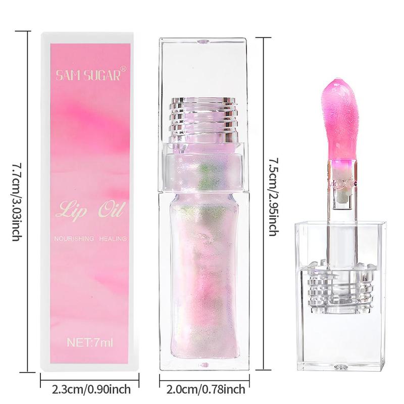 Juicy Temperature Color Changing Lip Oil, Long Lasting Moisturizing Tinted Lip Gloss, Glitter Glossy Lip Glaze Stick, Plumping Lip Oil, Hydrating Liquid Lipstick for All Occasions Makeup,  Lip Tint