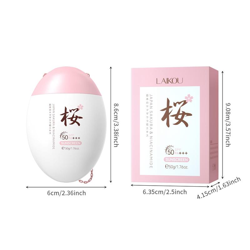 Japanese Sakura Sunscreen Kit, Moisturizing Comprehensive & Lasting Protection SPF50 Cream, Sunscreen Lotion for All Skin Types