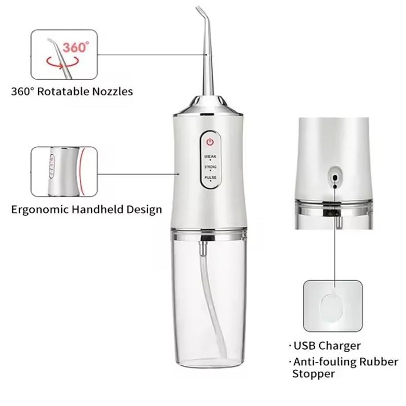 Compact & Portable Rechargeable Water Flosser - 3 Cleaning Modes & 4 Jet Tips, Ideal for Travel and Tonsil Stone Removal Rechargeable Portable