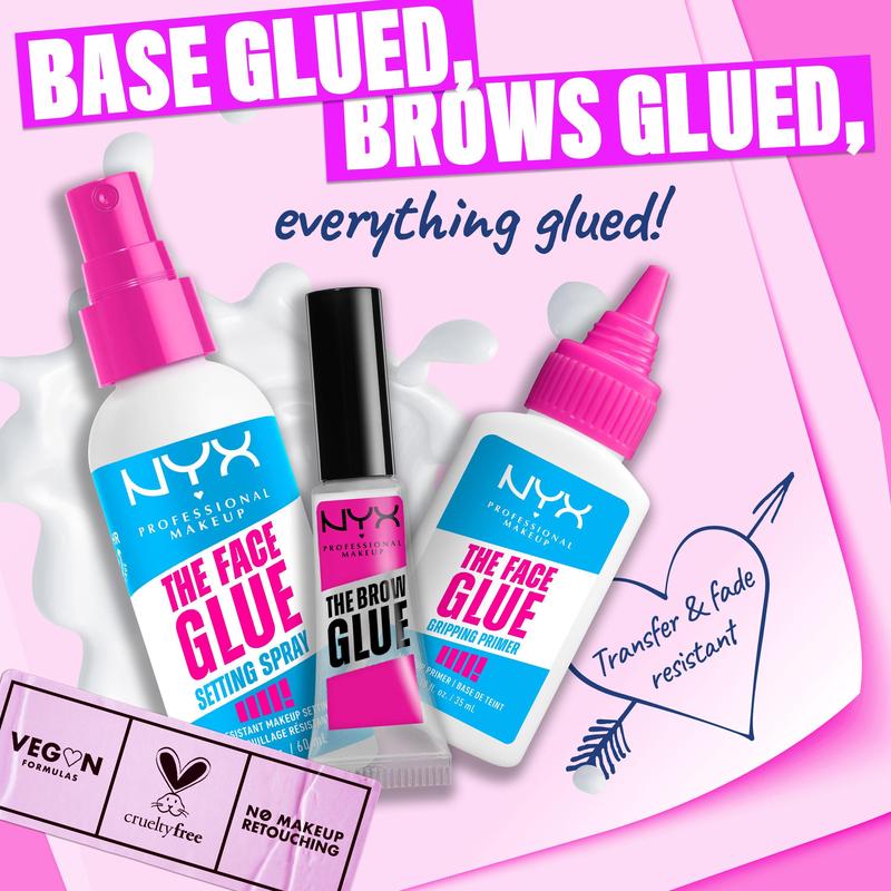 Glue On Bundle: The Ultimate Face Glue Duo + Clear Brow Glue + FREE Butter Gloss, NYX Professional Make up