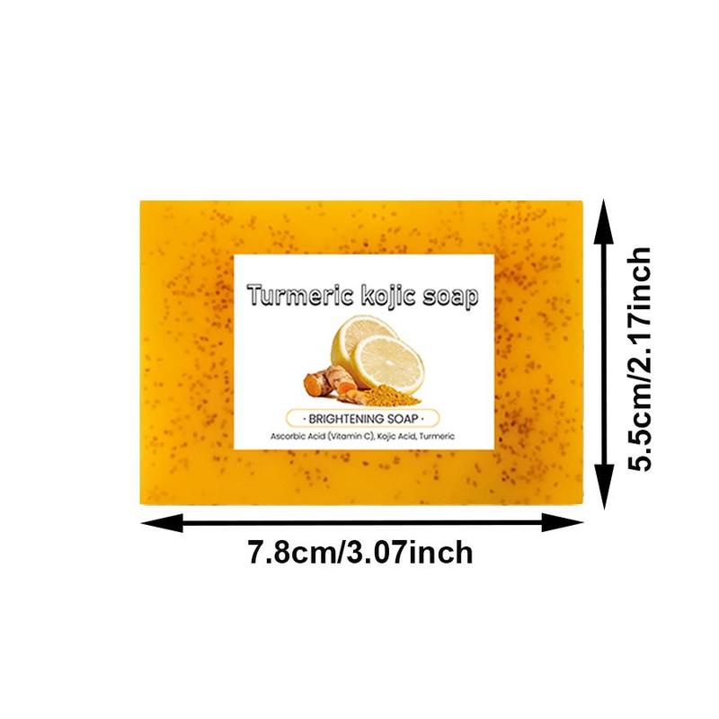 Turmeric Lemon Soap with Foam Net, 8 Counts set Deep Cleansing Facial Soap, Body Wash & Cleansers