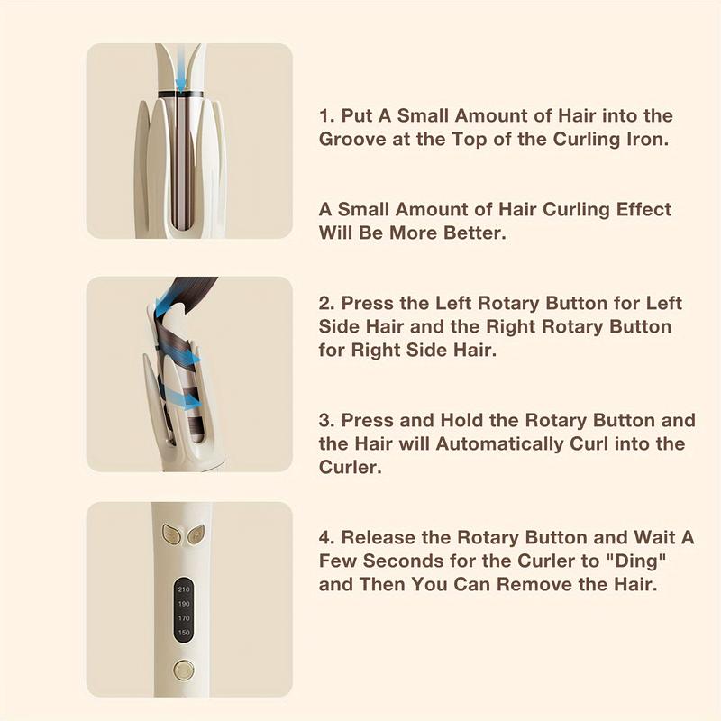 Automatic Hair Curling Iron 28mm Negative Ion Automatic Hair Hair Curl Wand 4 Modes Temperatures Curling Iron for Women Hair Styling Tools for Home Hair Curler